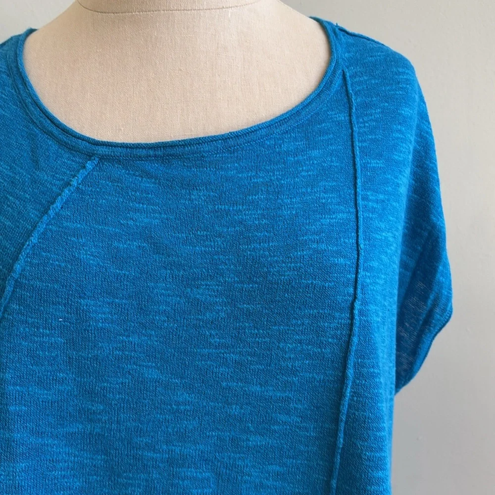 Eileen Fisher Organic Linen and Cotton Asymmetric Hem Sweater Top Tunic - Picture 2 of 5